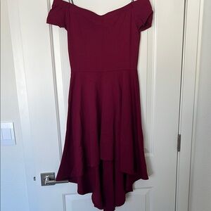 Windsor Off-Shoulder High-Low Dress